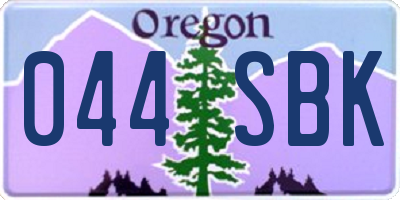 OR license plate 044SBK