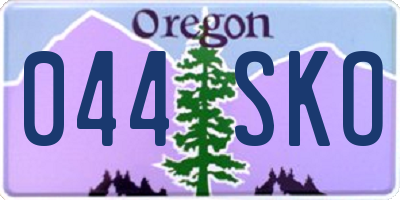 OR license plate 044SKO