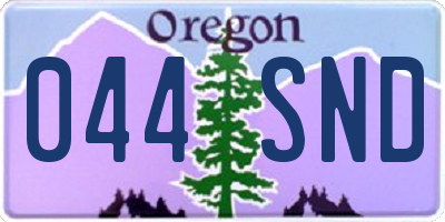 OR license plate 044SND