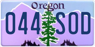 OR license plate 044SOD