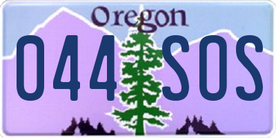 OR license plate 044SOS