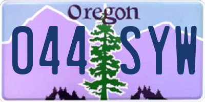OR license plate 044SYW