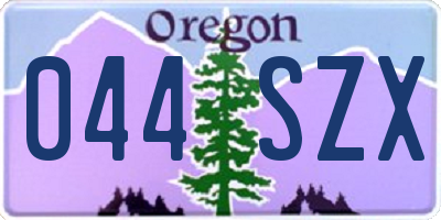 OR license plate 044SZX