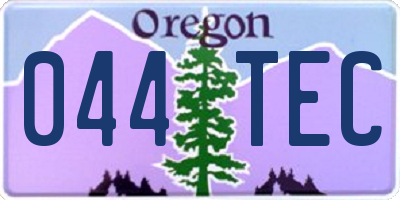 OR license plate 044TEC