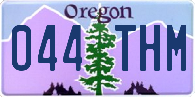 OR license plate 044THM