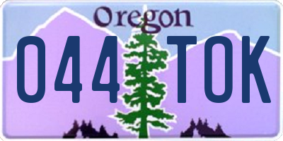 OR license plate 044TOK
