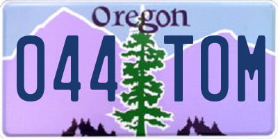 OR license plate 044TOM