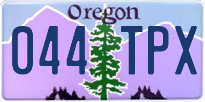 OR license plate 044TPX