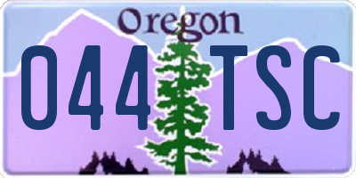 OR license plate 044TSC