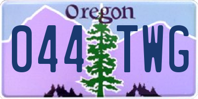 OR license plate 044TWG