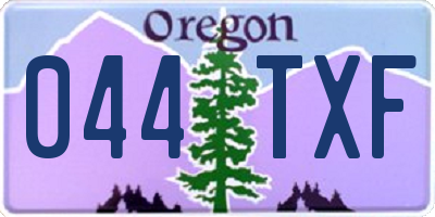 OR license plate 044TXF