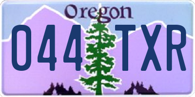OR license plate 044TXR