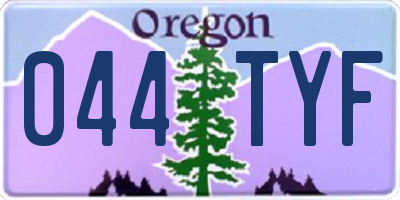 OR license plate 044TYF