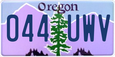 OR license plate 044UWV