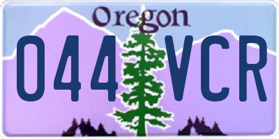 OR license plate 044VCR