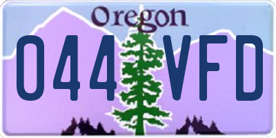 OR license plate 044VFD