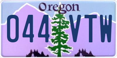 OR license plate 044VTW
