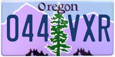 OR license plate 044VXR