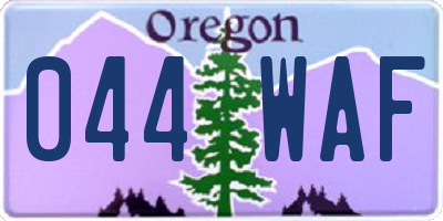 OR license plate 044WAF