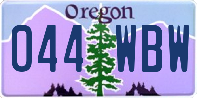 OR license plate 044WBW