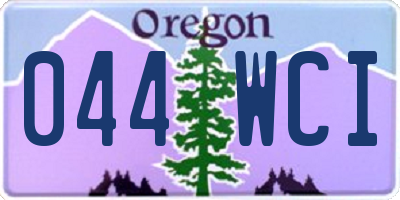 OR license plate 044WCI