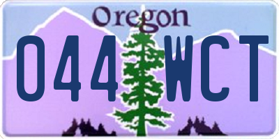 OR license plate 044WCT