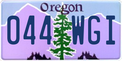 OR license plate 044WGI