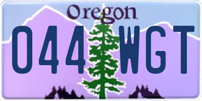 OR license plate 044WGT