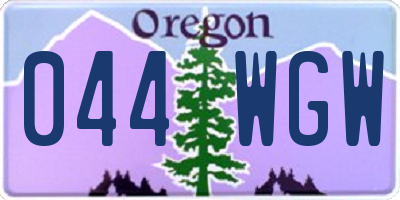 OR license plate 044WGW