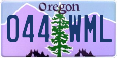 OR license plate 044WML
