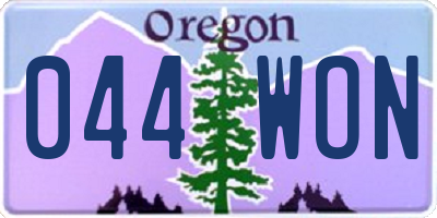 OR license plate 044WON