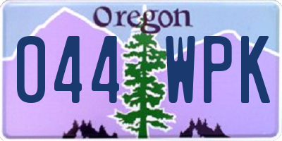 OR license plate 044WPK