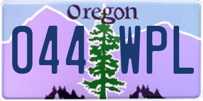 OR license plate 044WPL