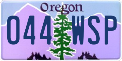 OR license plate 044WSP