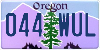 OR license plate 044WUL