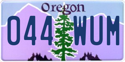 OR license plate 044WUM