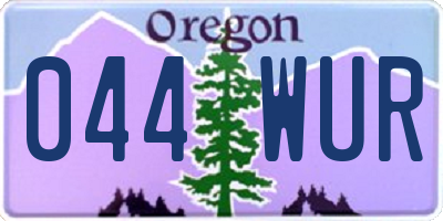 OR license plate 044WUR