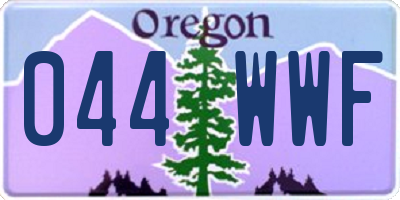 OR license plate 044WWF