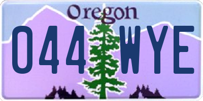 OR license plate 044WYE