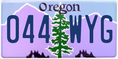 OR license plate 044WYG