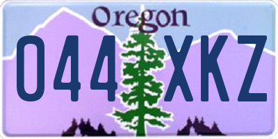OR license plate 044XKZ