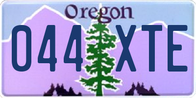 OR license plate 044XTE