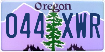 OR license plate 044XWR