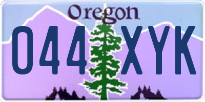 OR license plate 044XYK