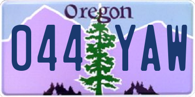 OR license plate 044YAW