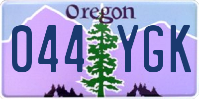 OR license plate 044YGK