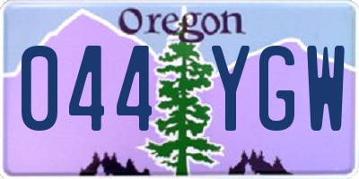 OR license plate 044YGW