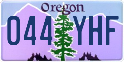 OR license plate 044YHF