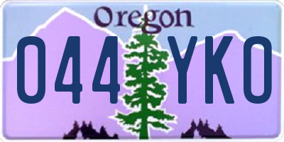 OR license plate 044YKO