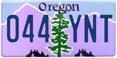 OR license plate 044YNT